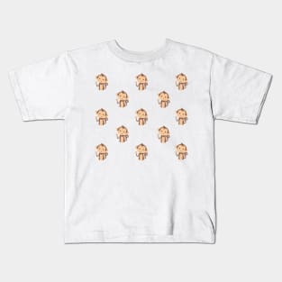 Brown monkey pattern Kids T-Shirt